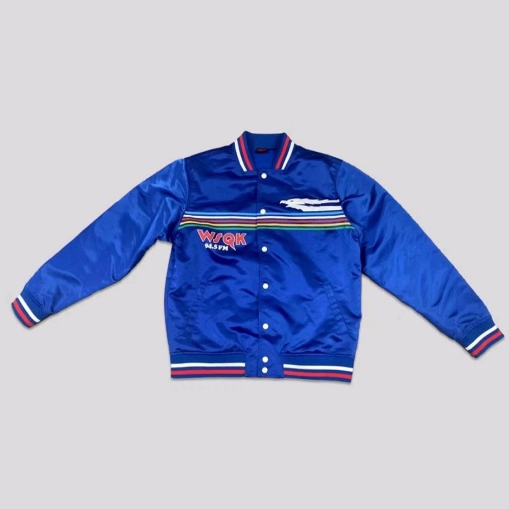 Stranger Things Blue Satin WJOK 94.5 FM Letterman Jacket